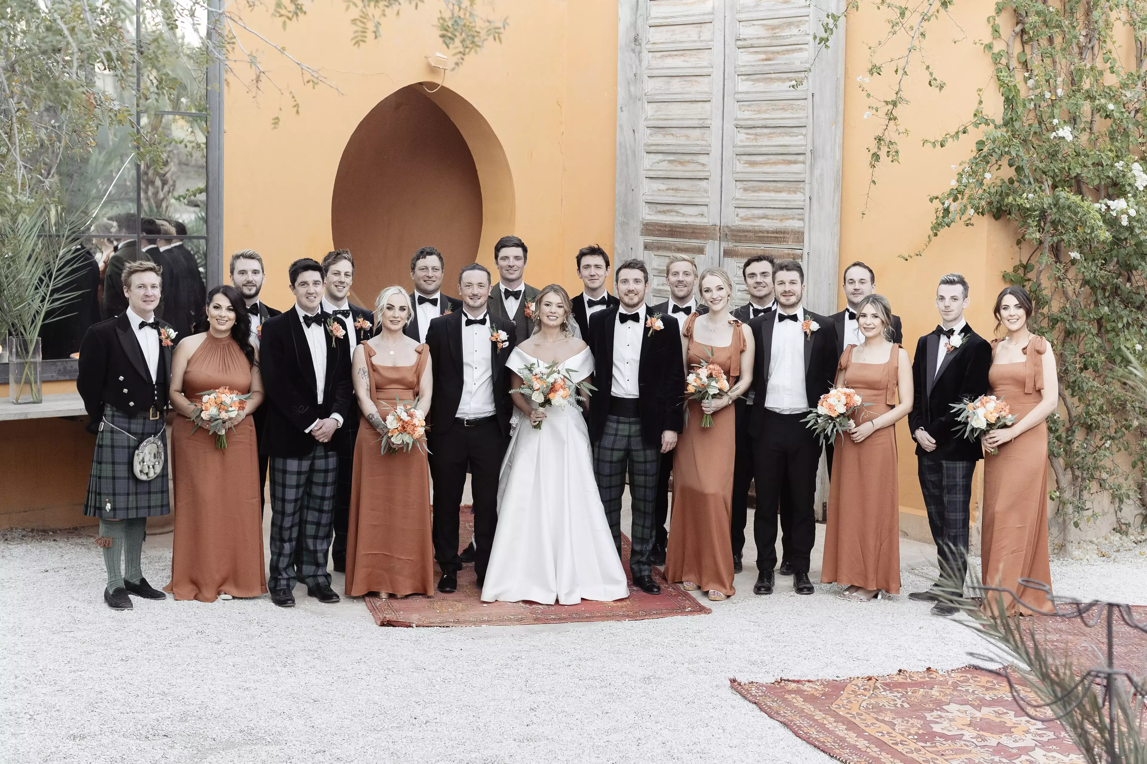 Faye Peters Wedding Day - Jnane Tamsna Marrakech- photo of brides and witnesses/bridesmaids