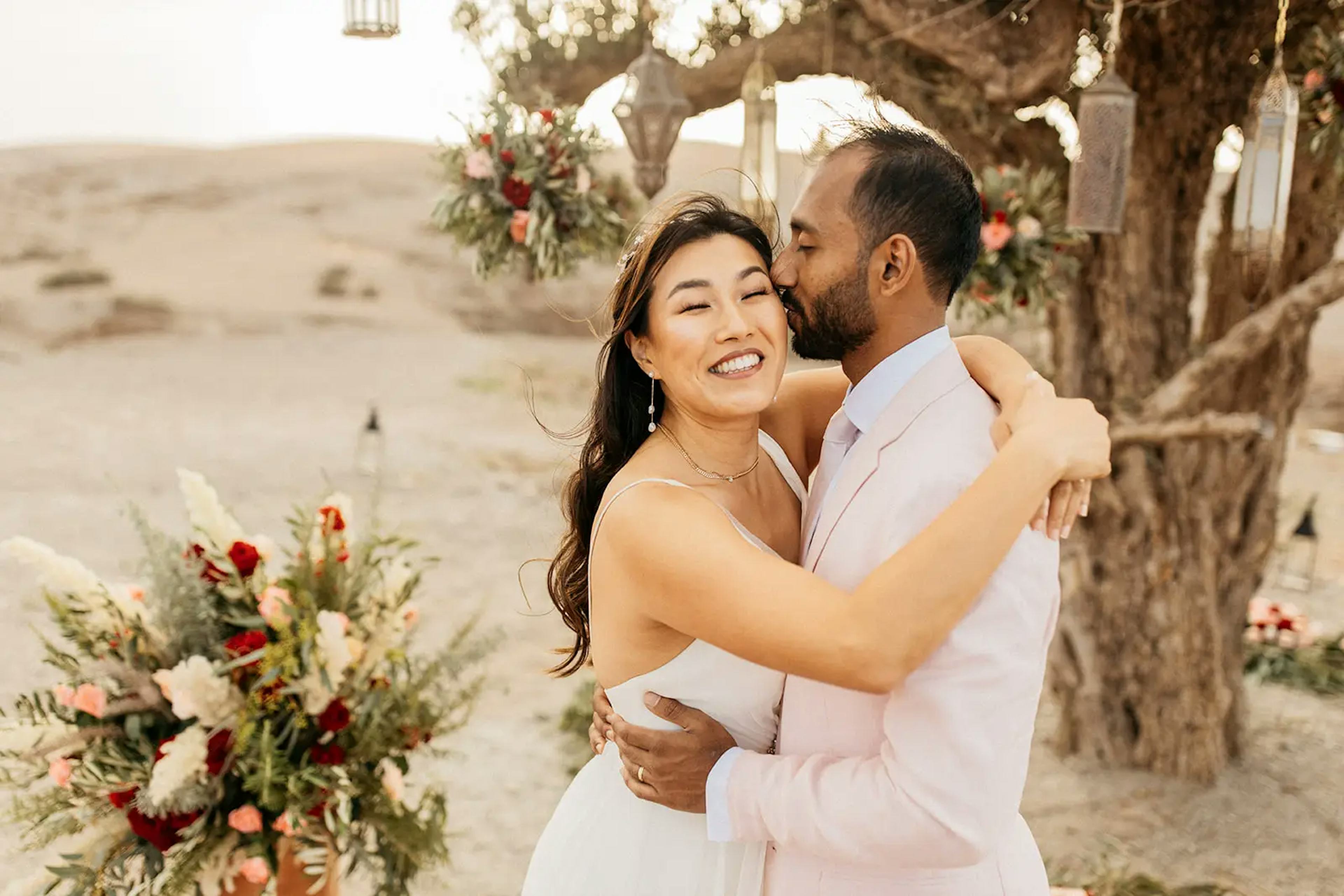 Wedding couple in Moroccan desert