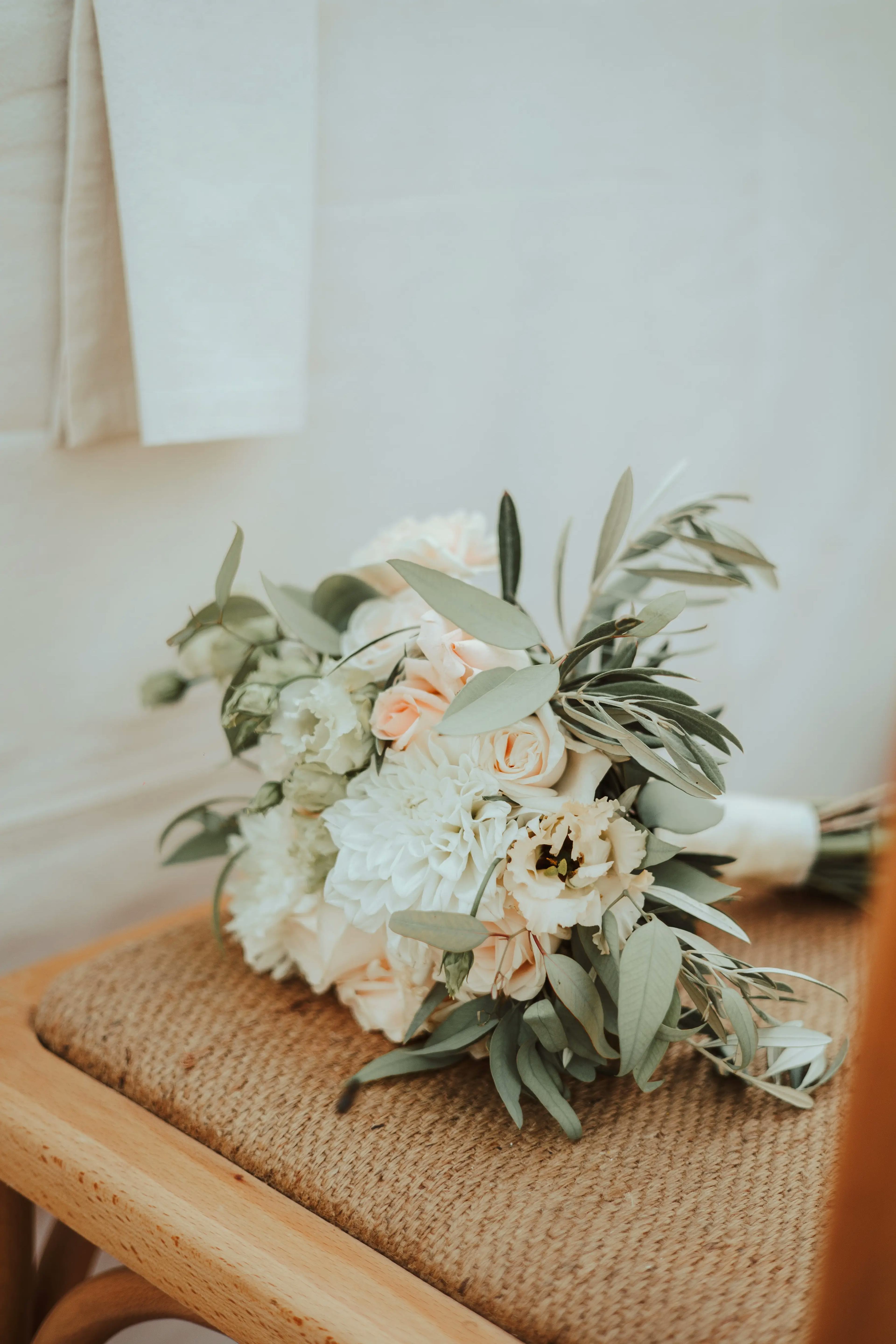 Pastel coloured bridal bouquet