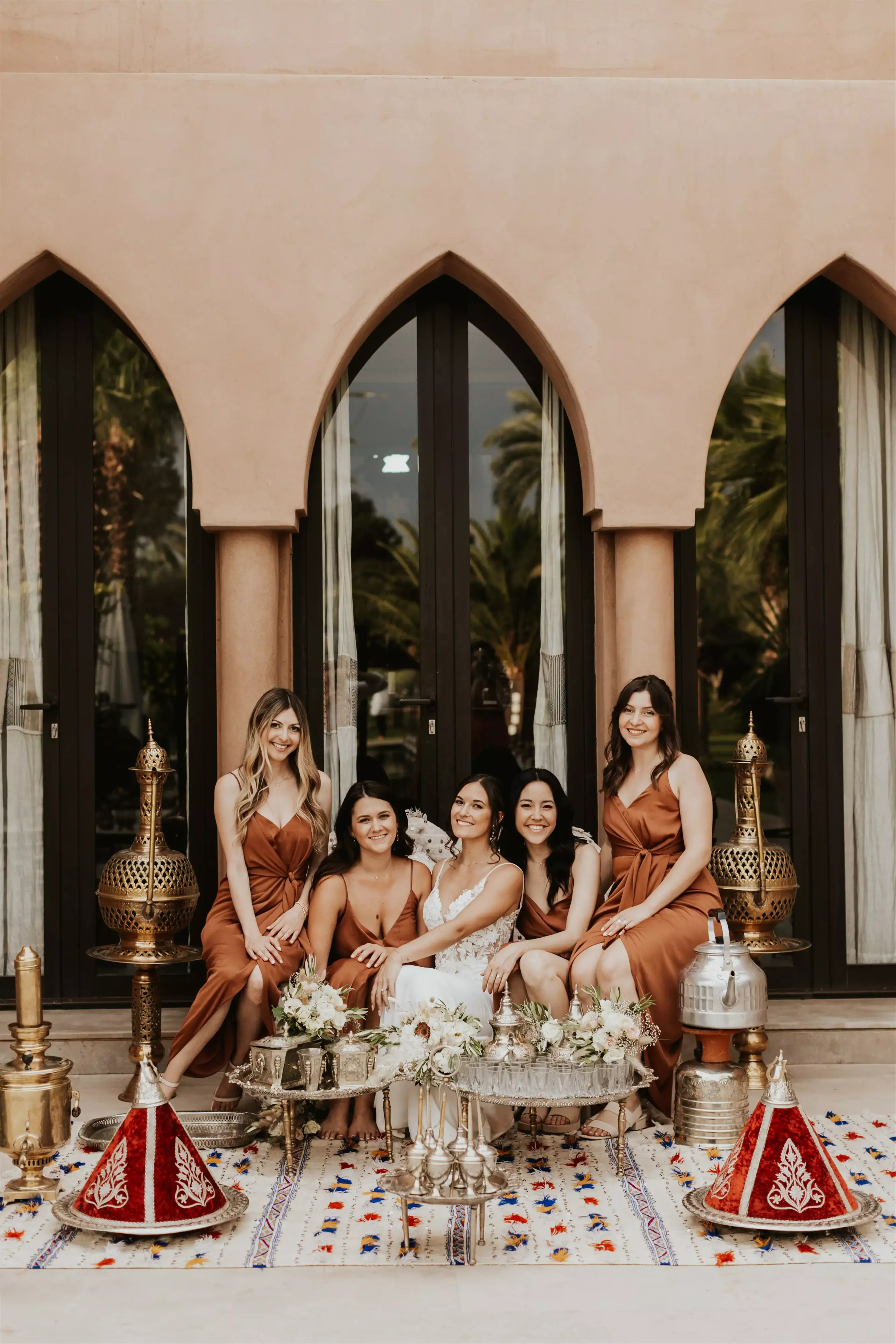 bride with bridesmaids