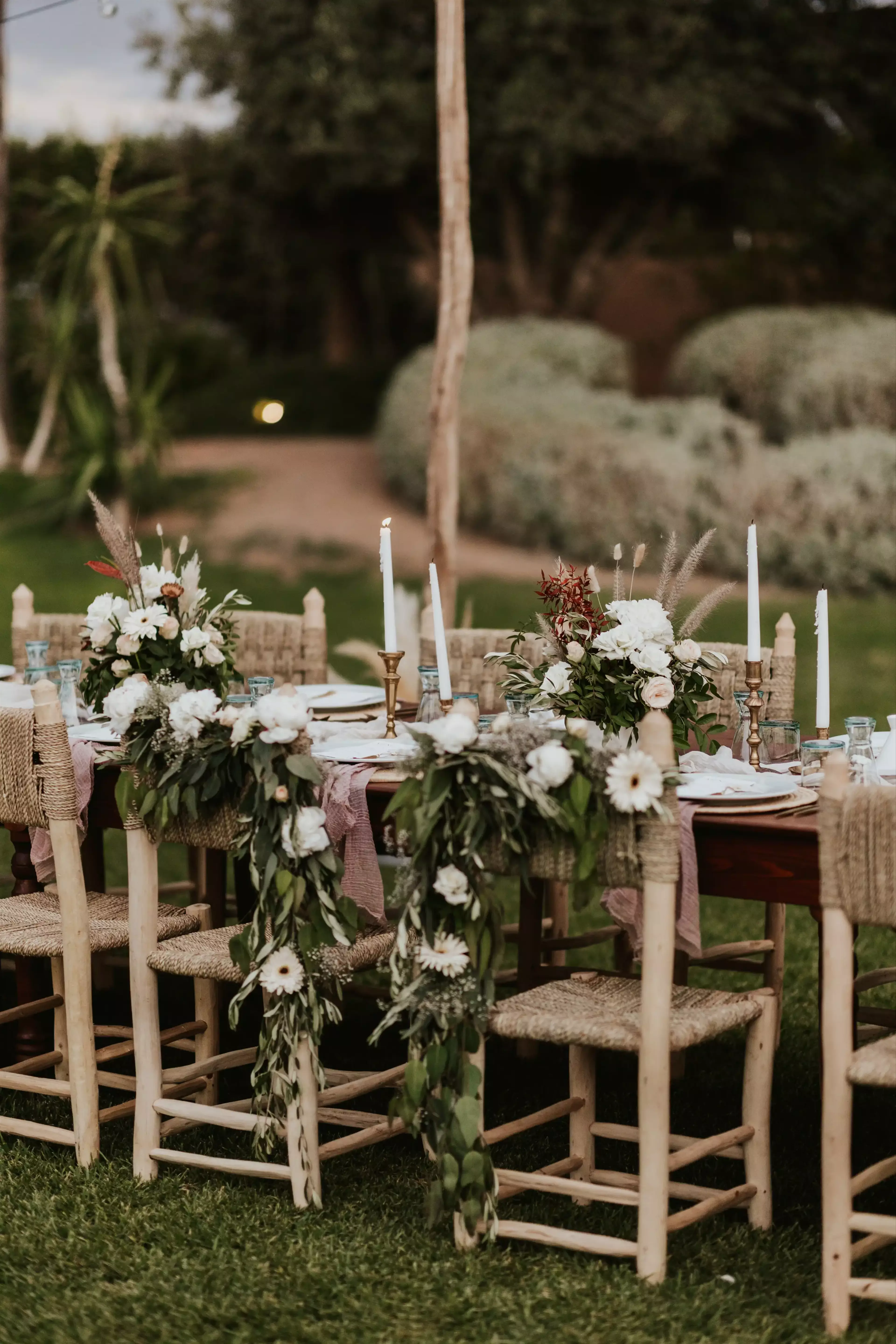 wedding table flowers