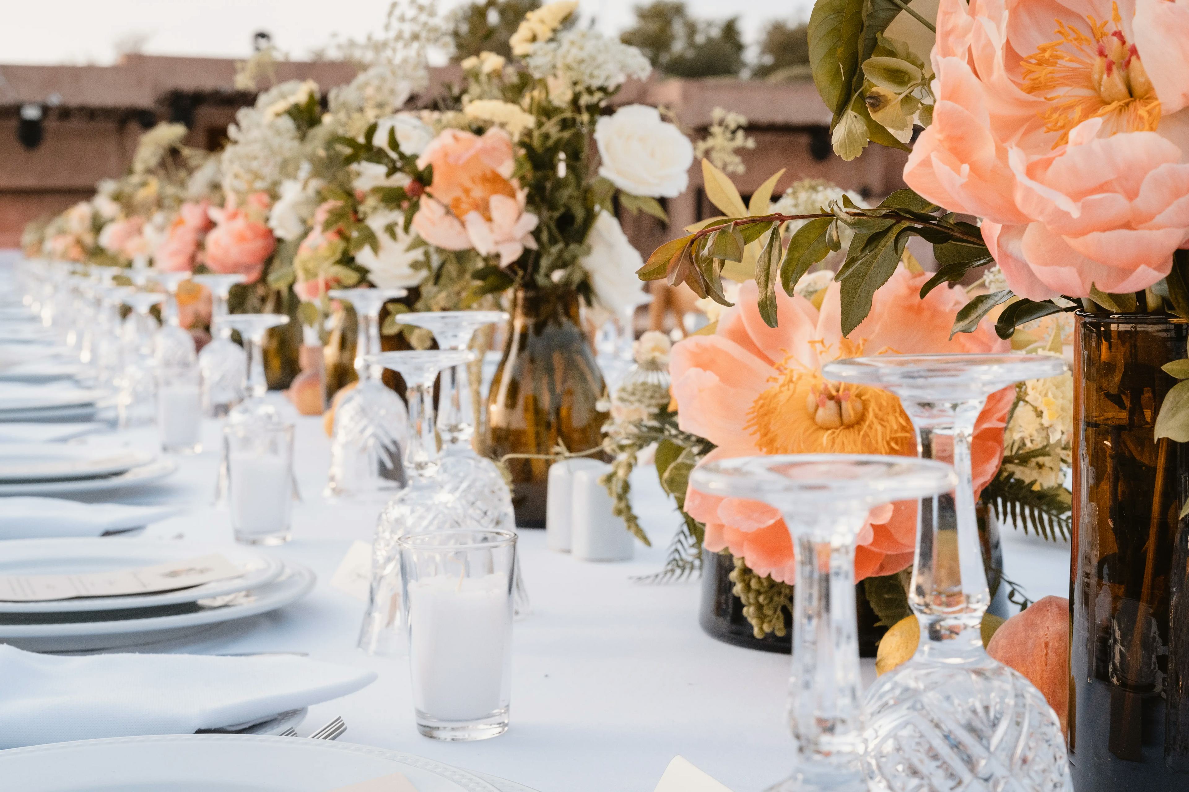 wedding table flowers