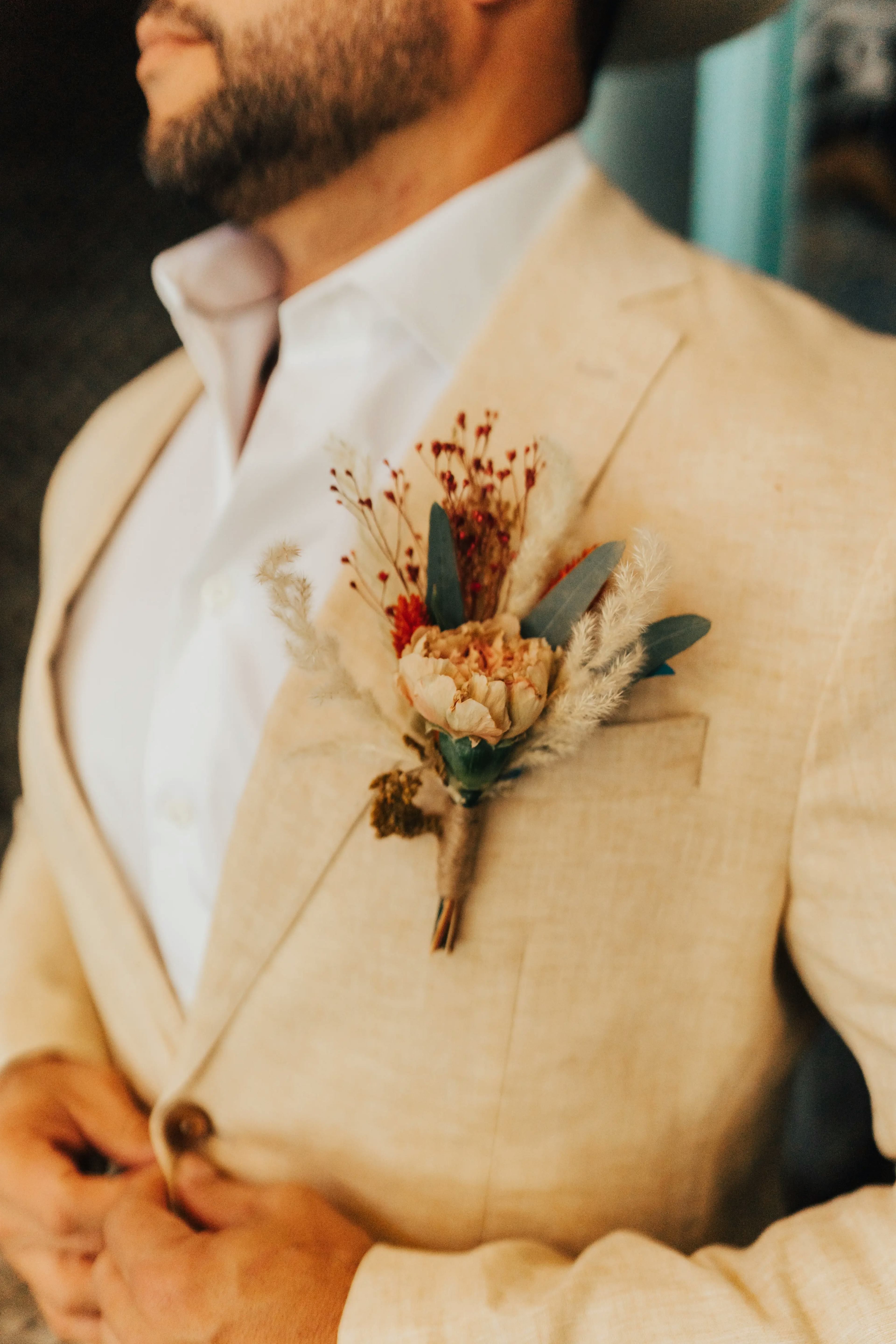 Groom buttonhole flowers