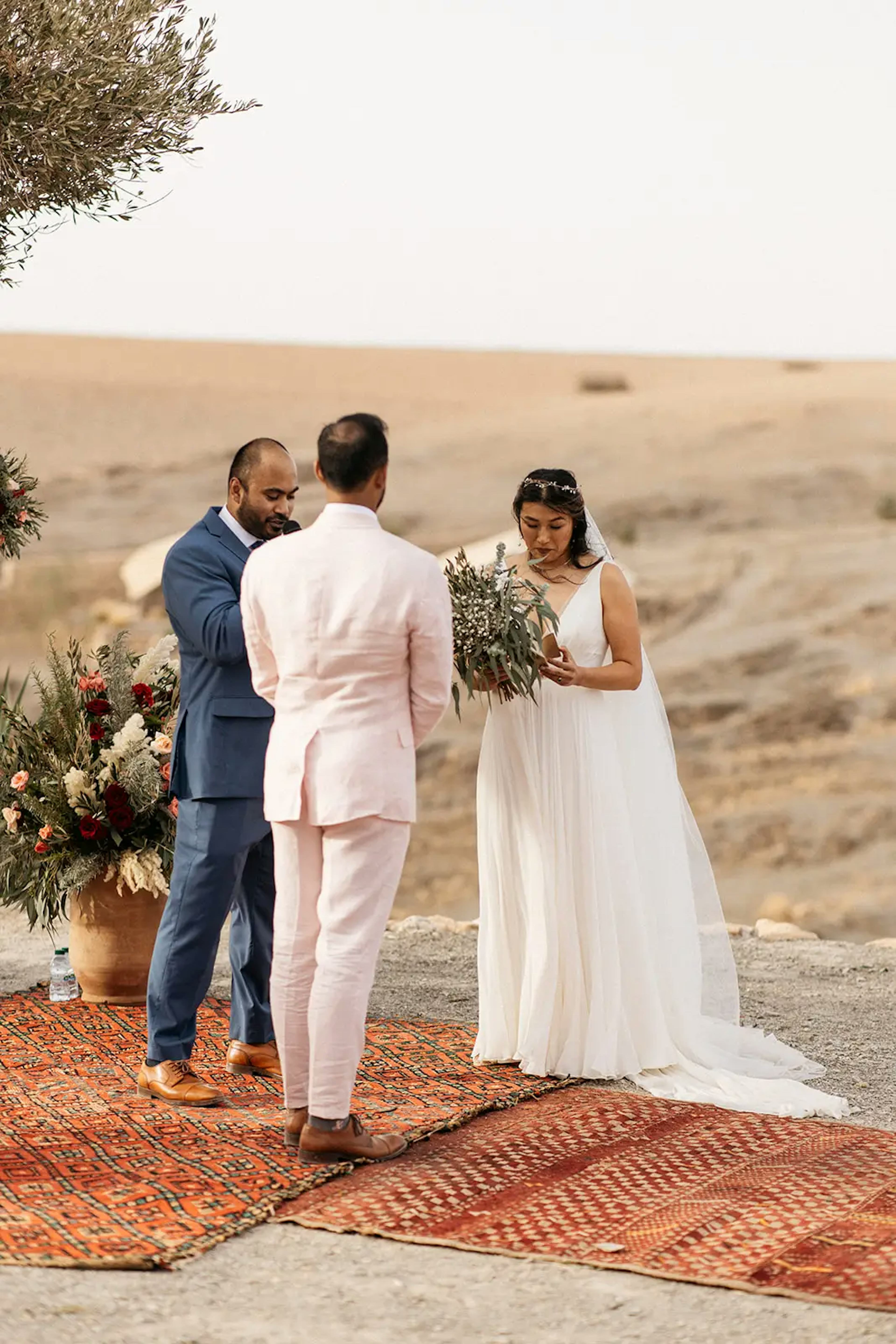 Wedding vows in desert wedding in Marrakech