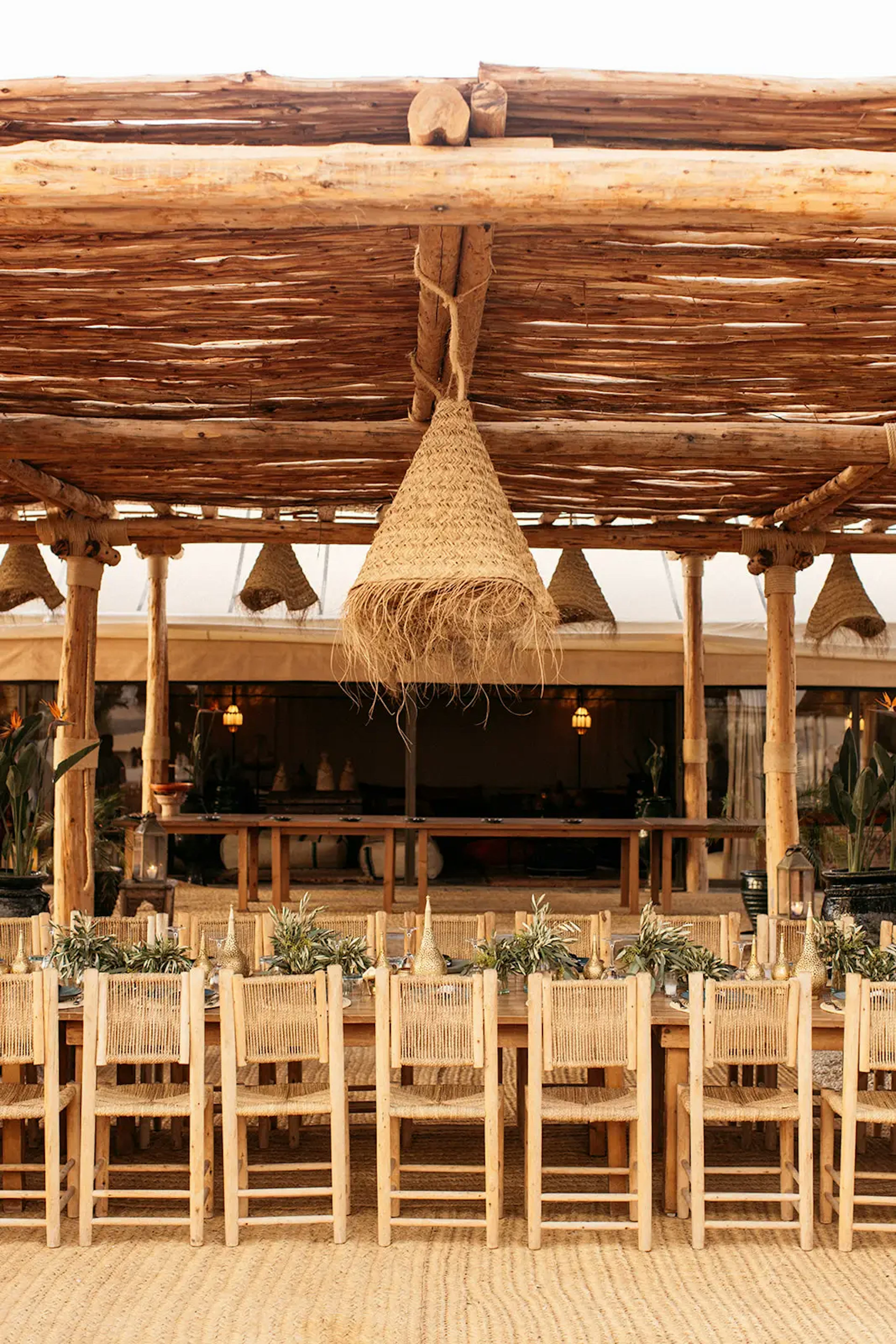 Wedding reception table in Agafay desert