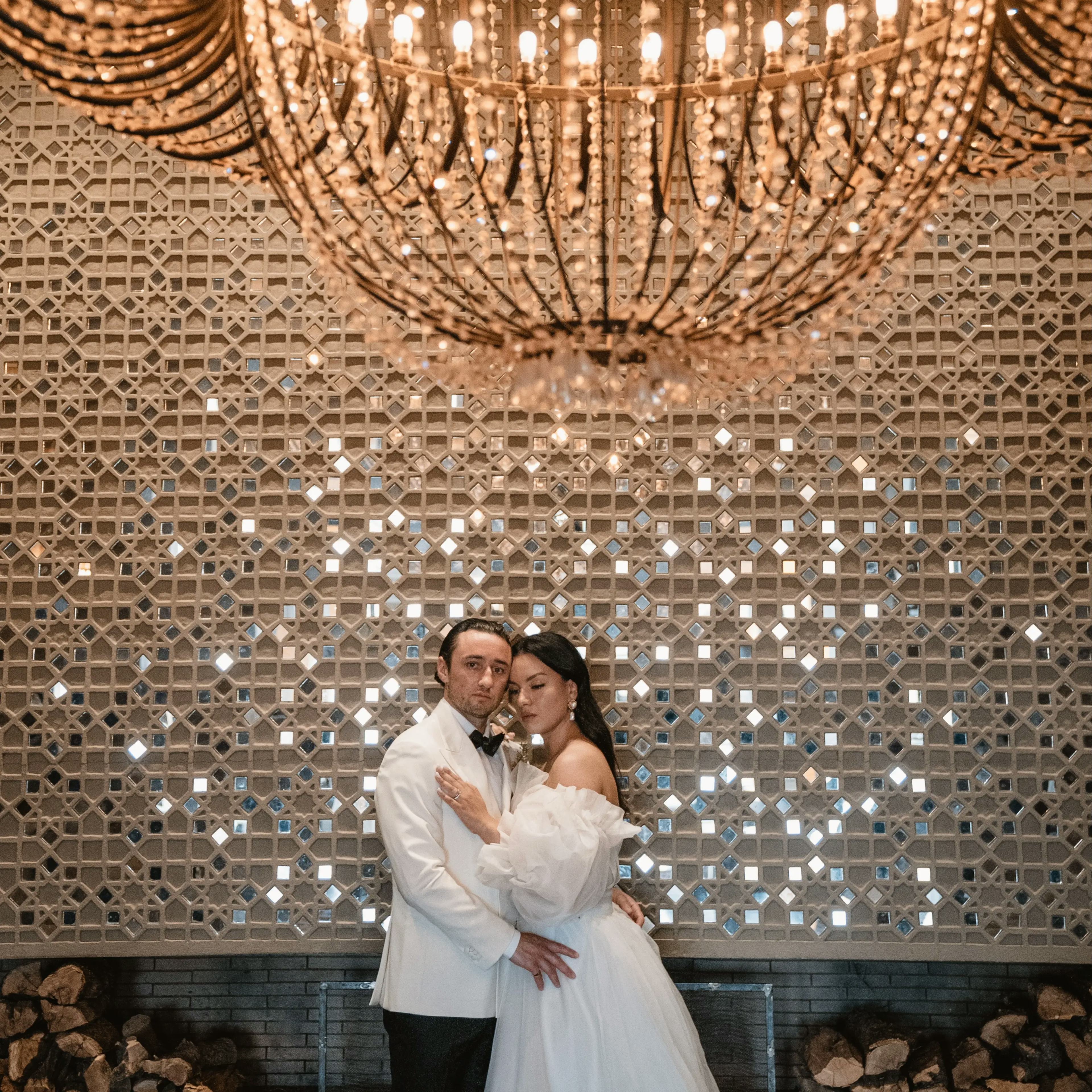 Wedding couple in Moroccan wedding venue