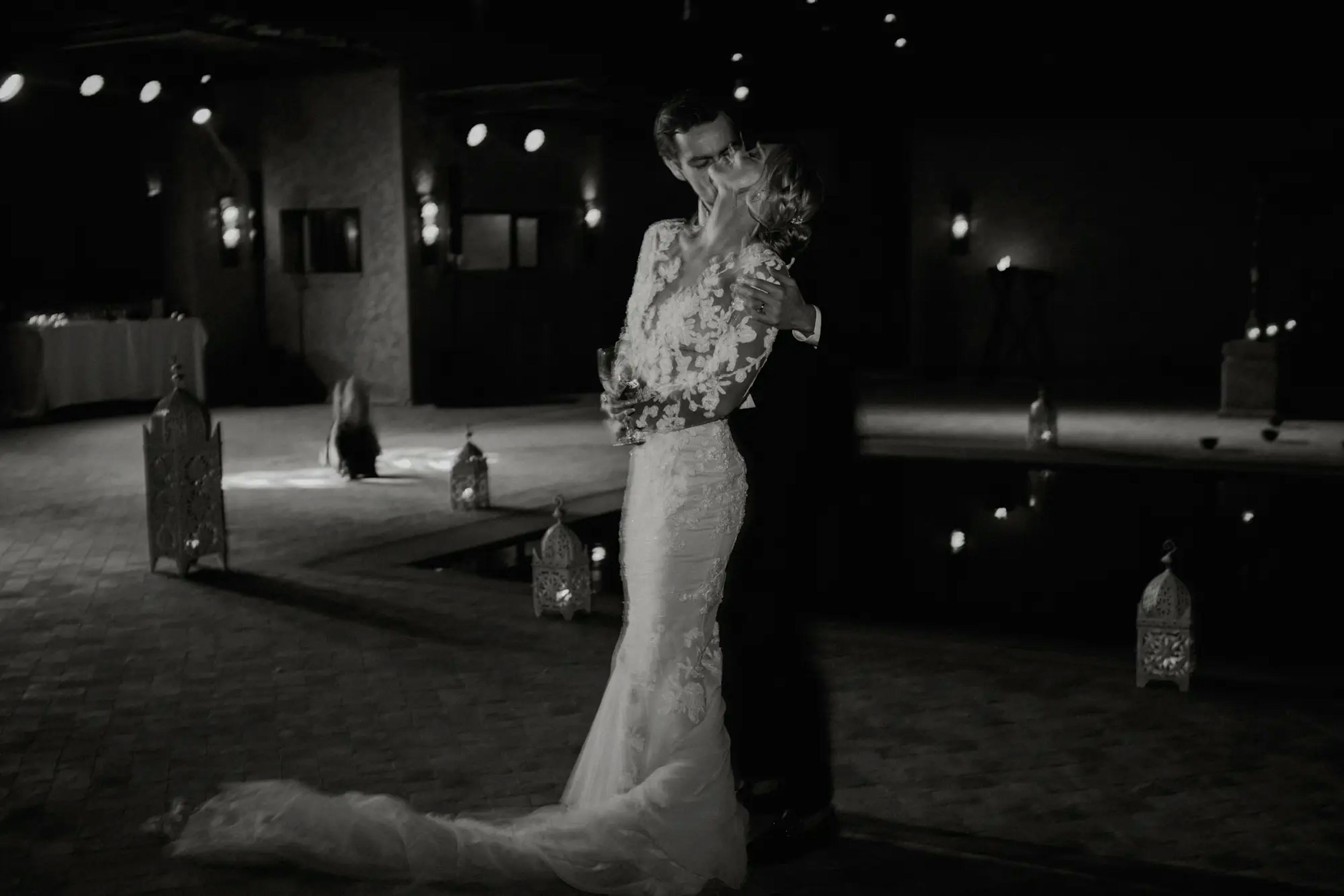 Bride and groom at Marrakech wedding