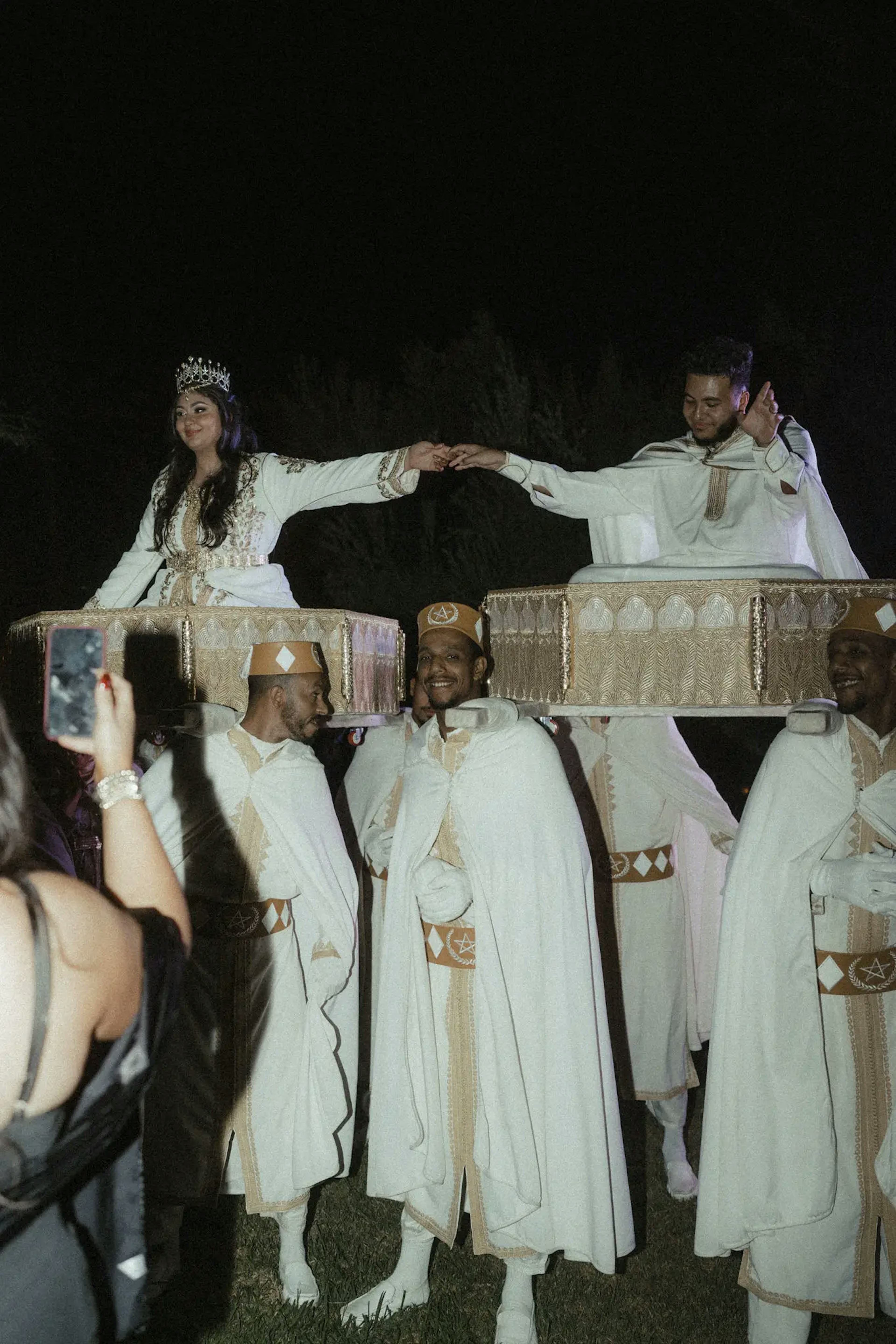 Arrival of brides in traditional attire 