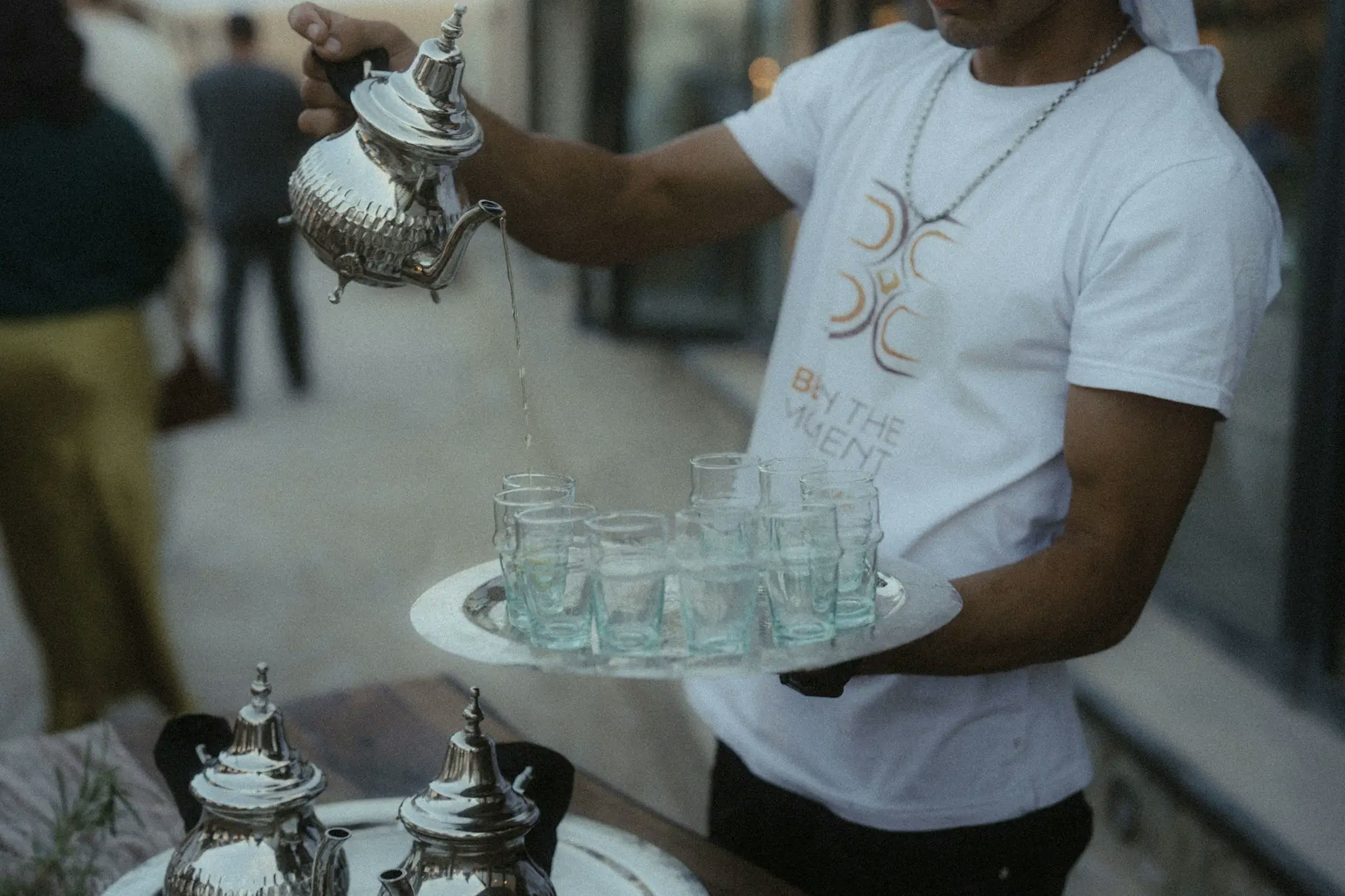 Traditional Moroccan tea service