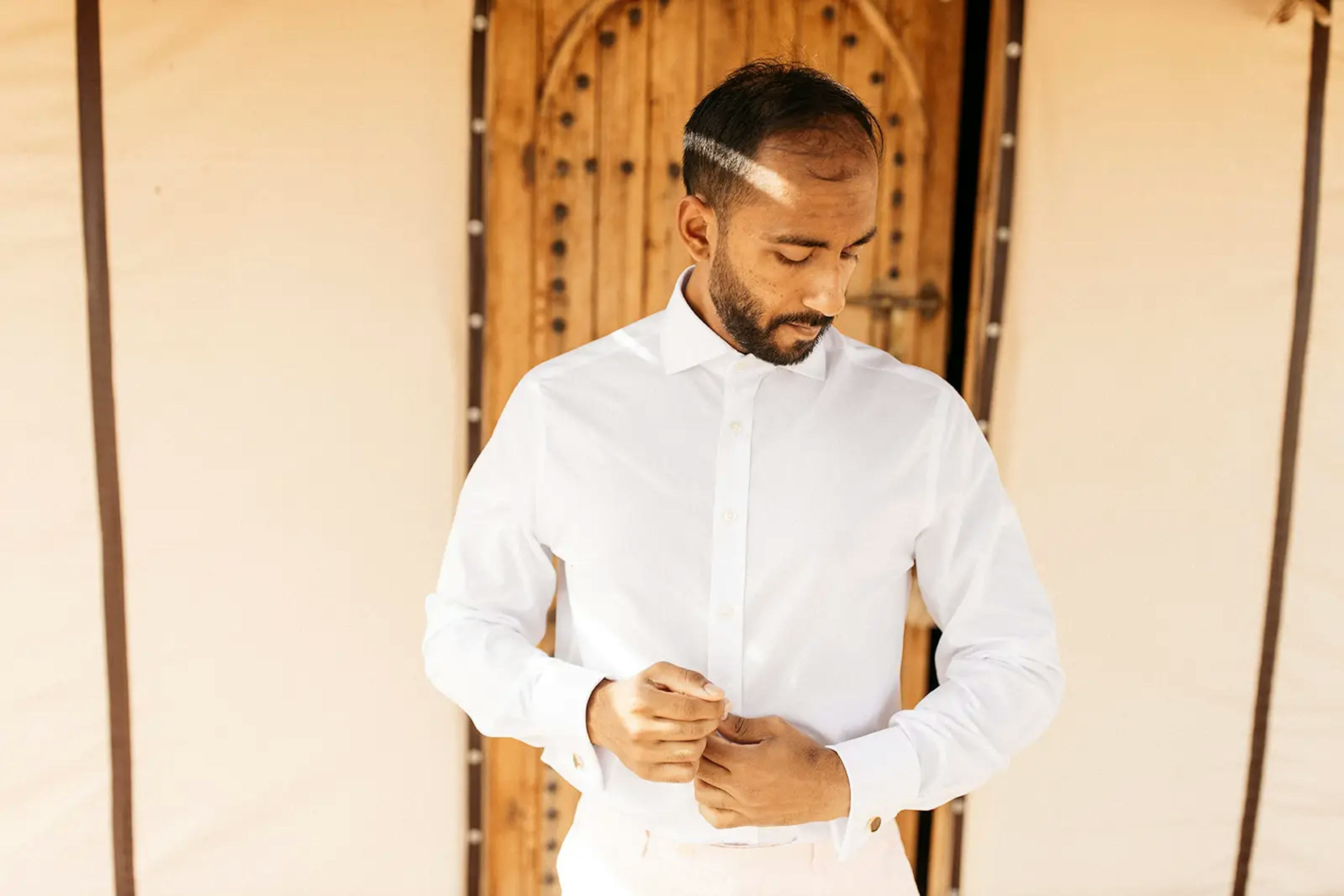 Groom before marrakech wedding ceremony