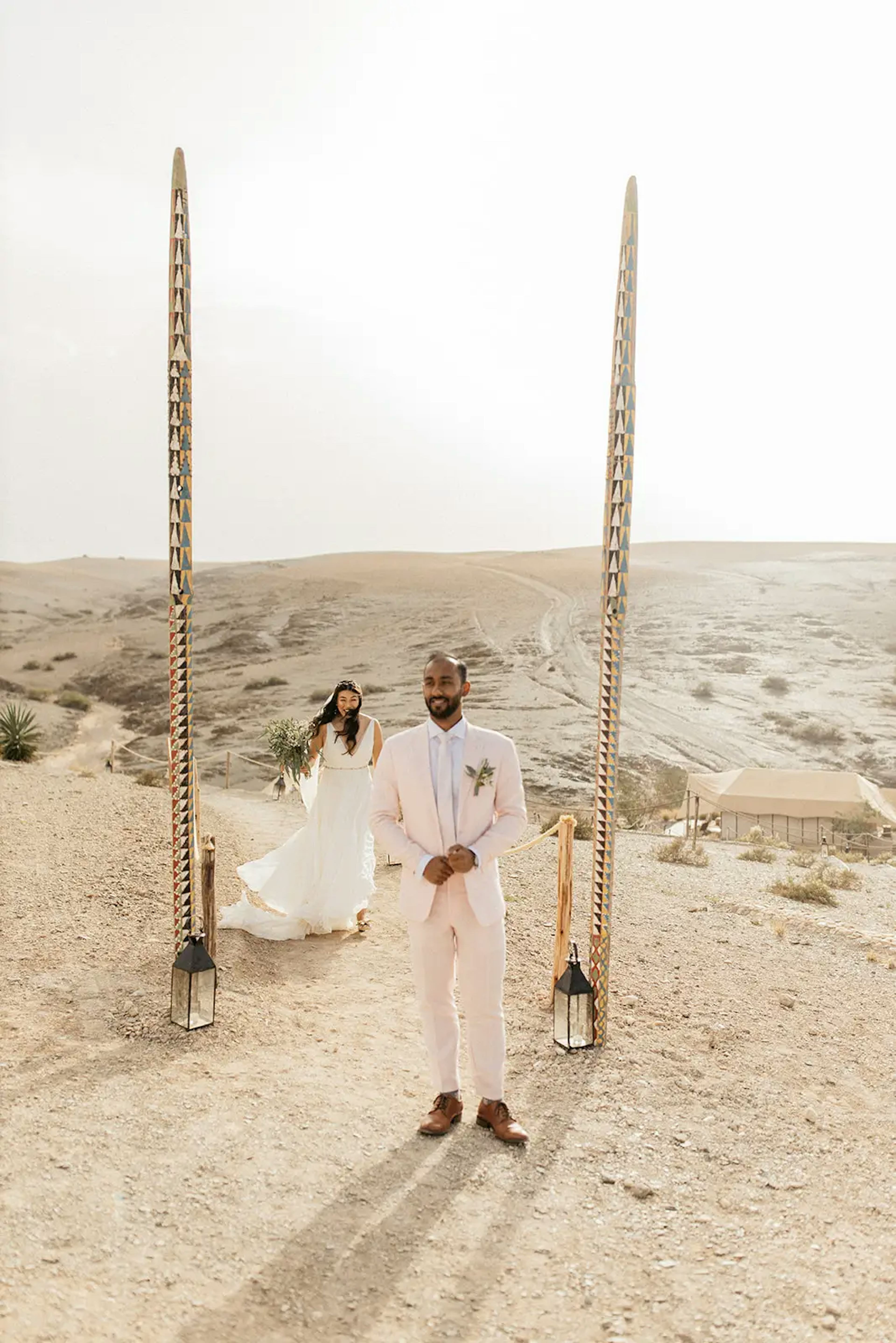 Couple first look in agafay desert