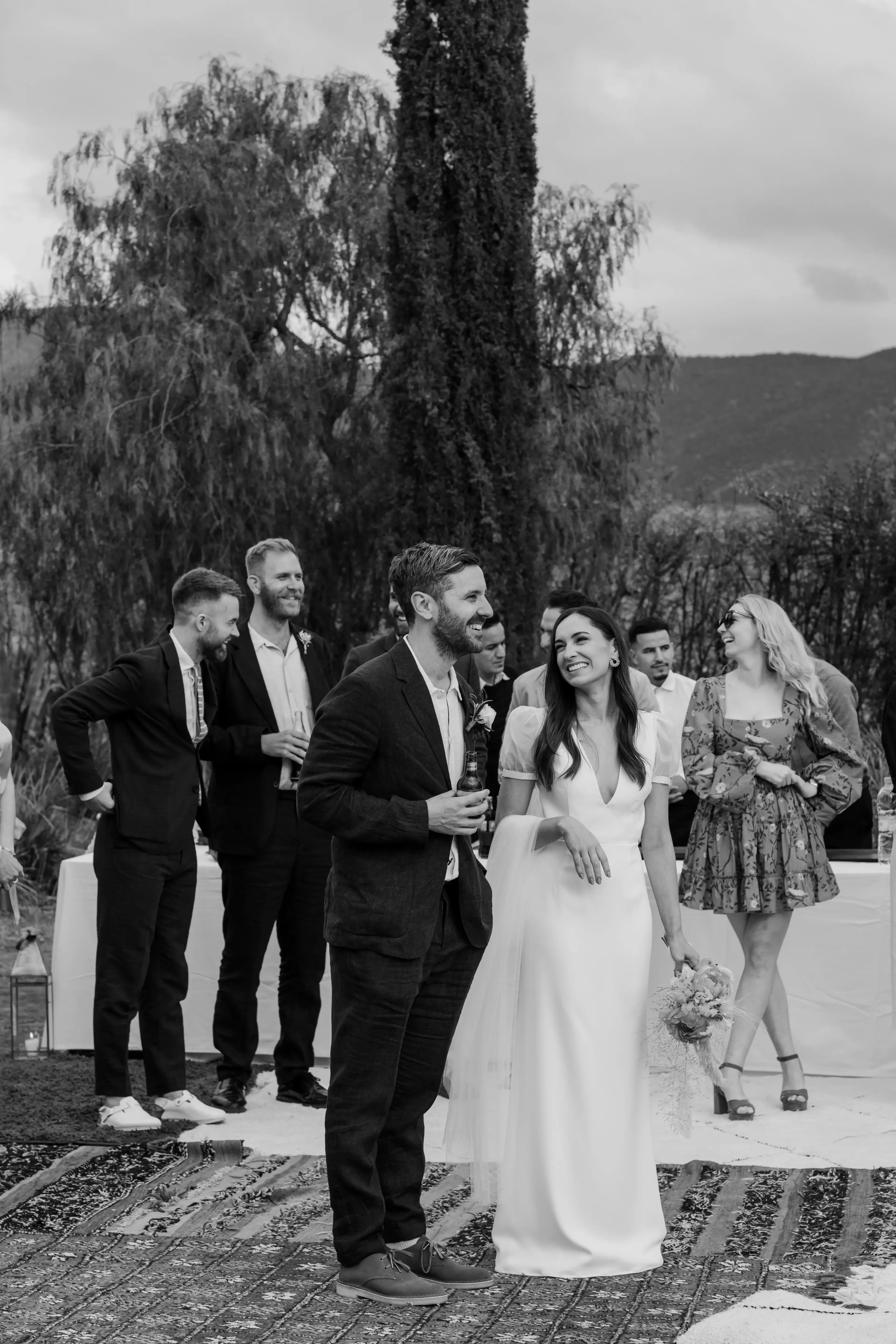 Photo of brides during the speech for their guests 