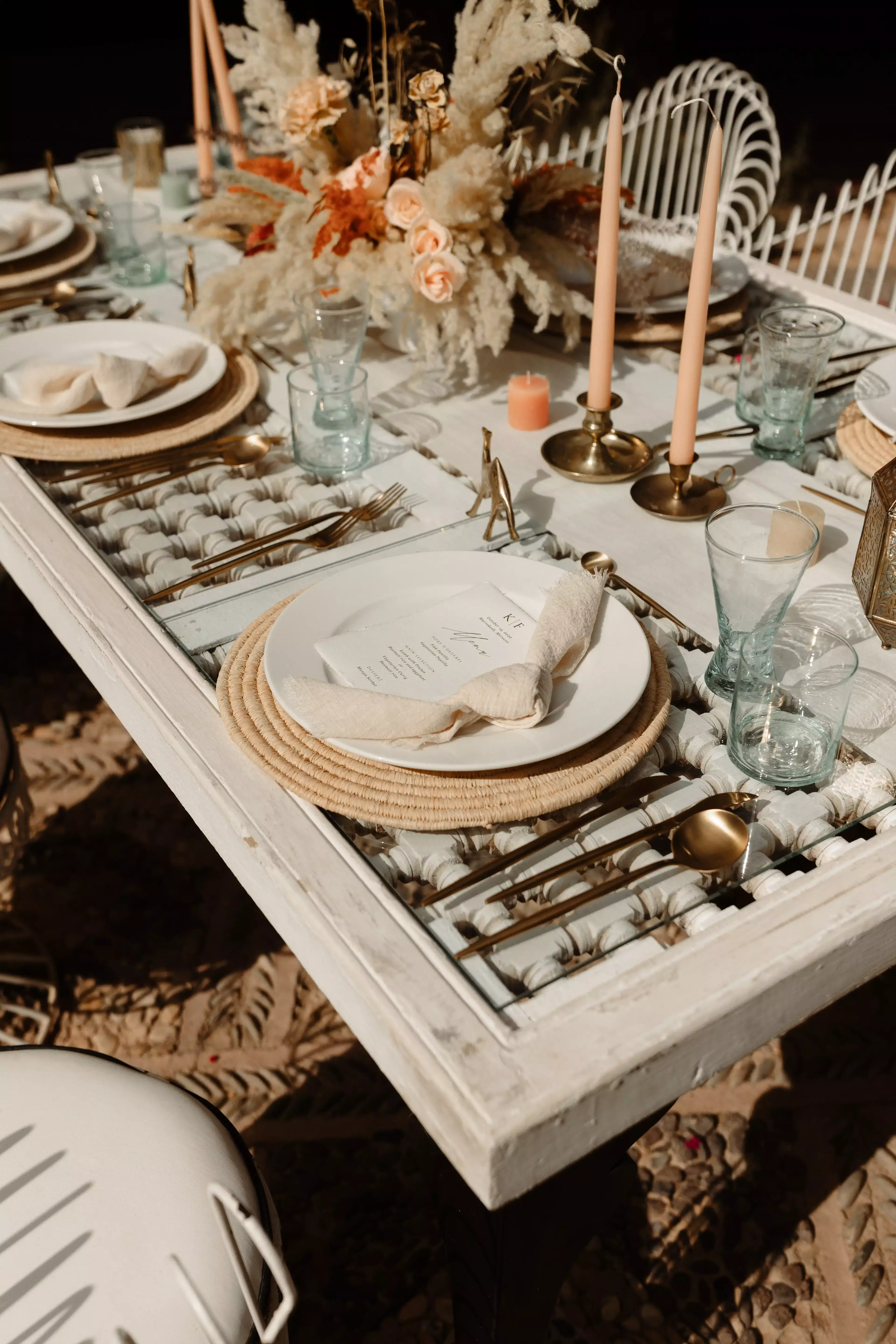 Reception place setting layout