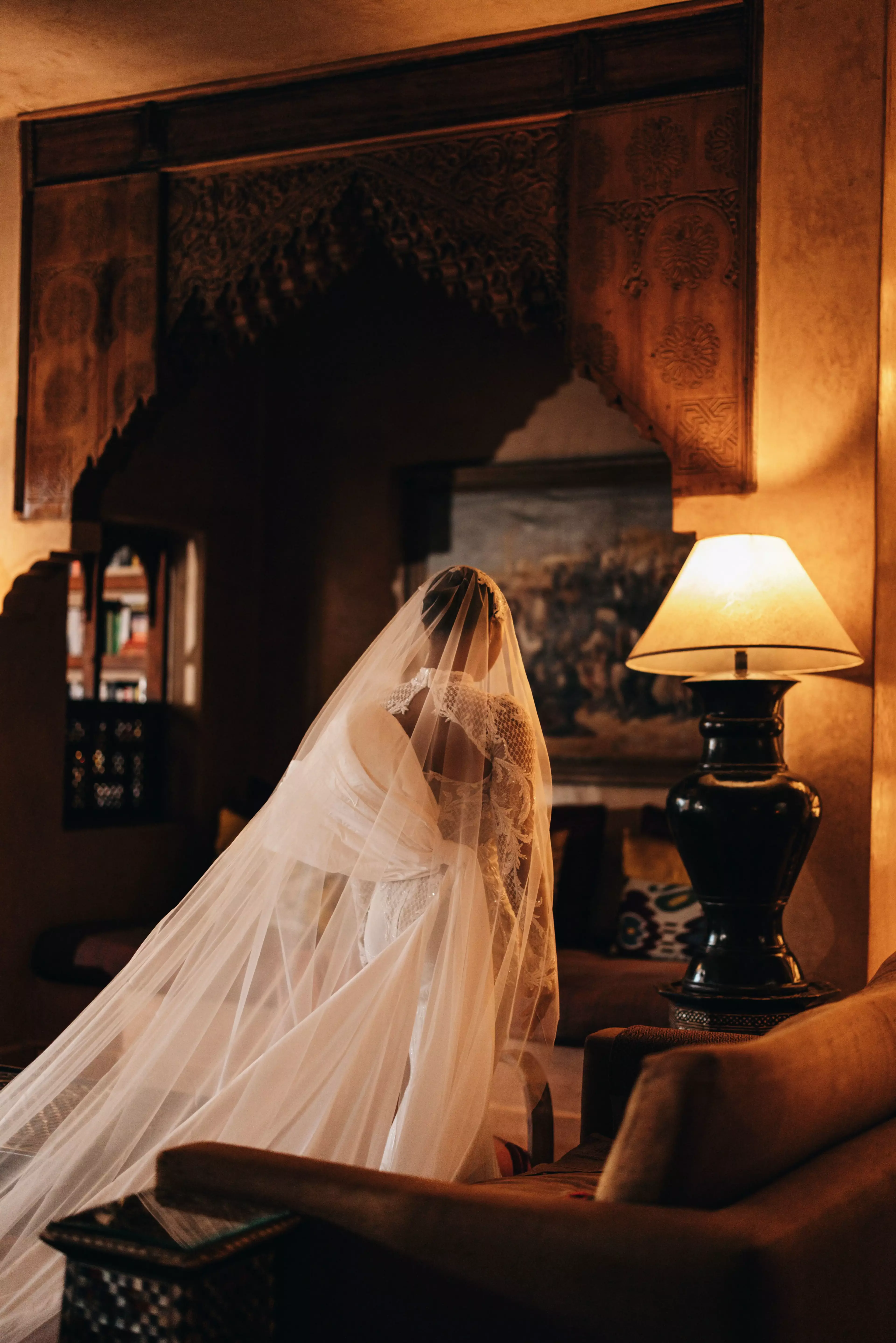 bride at morocco wedding venue