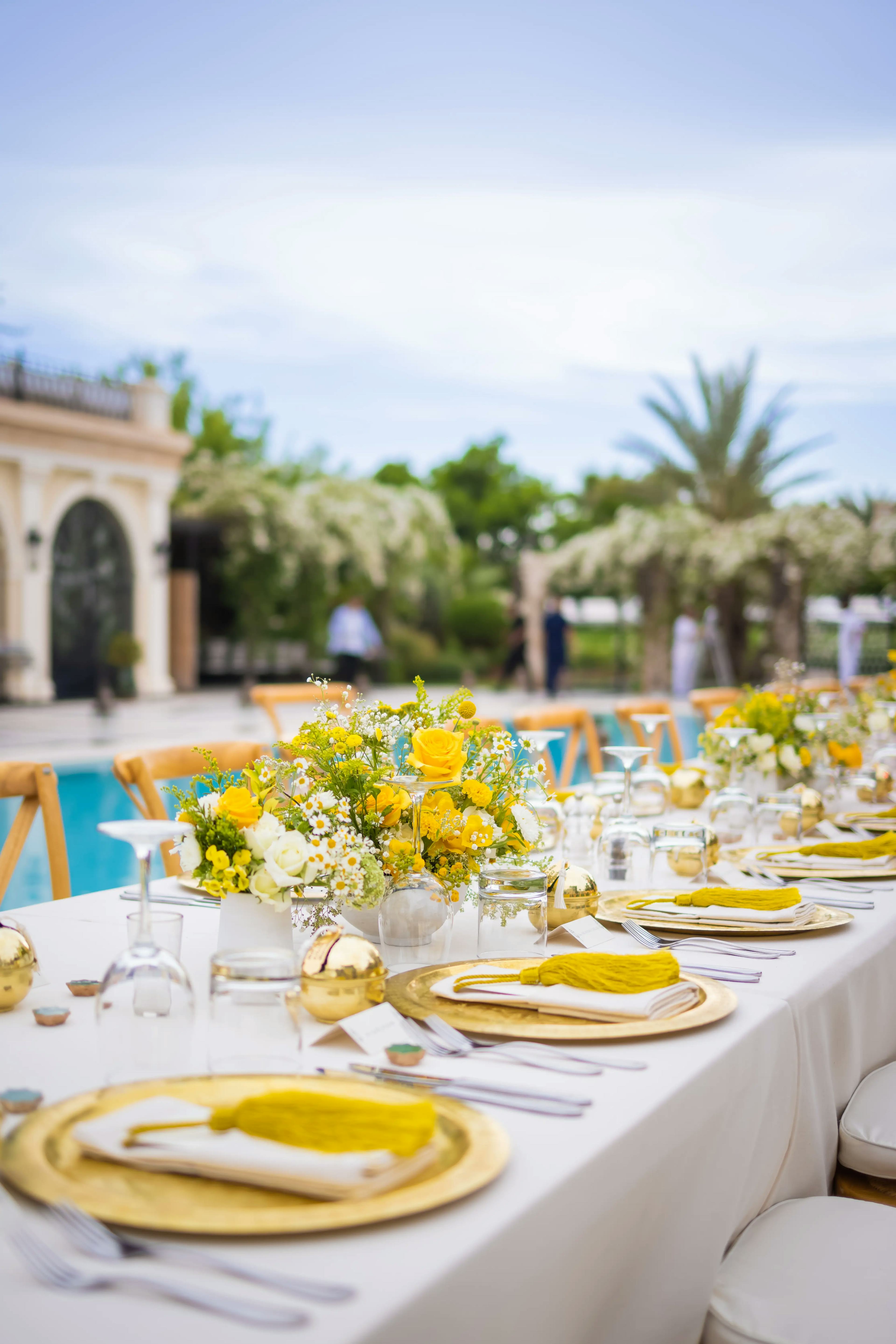 Décor de table en or de luxe Marrakech