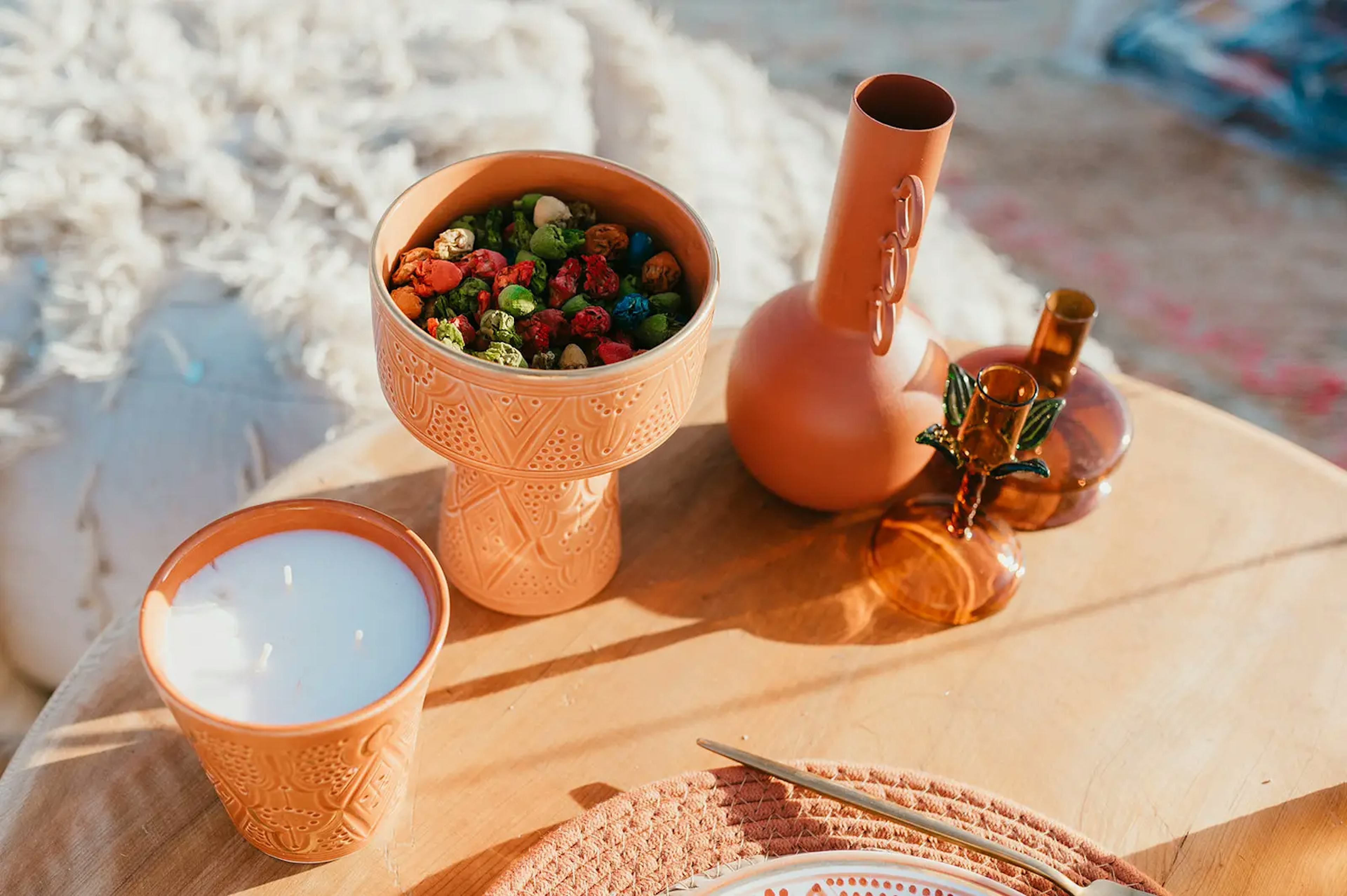 Boho wedding table decor 