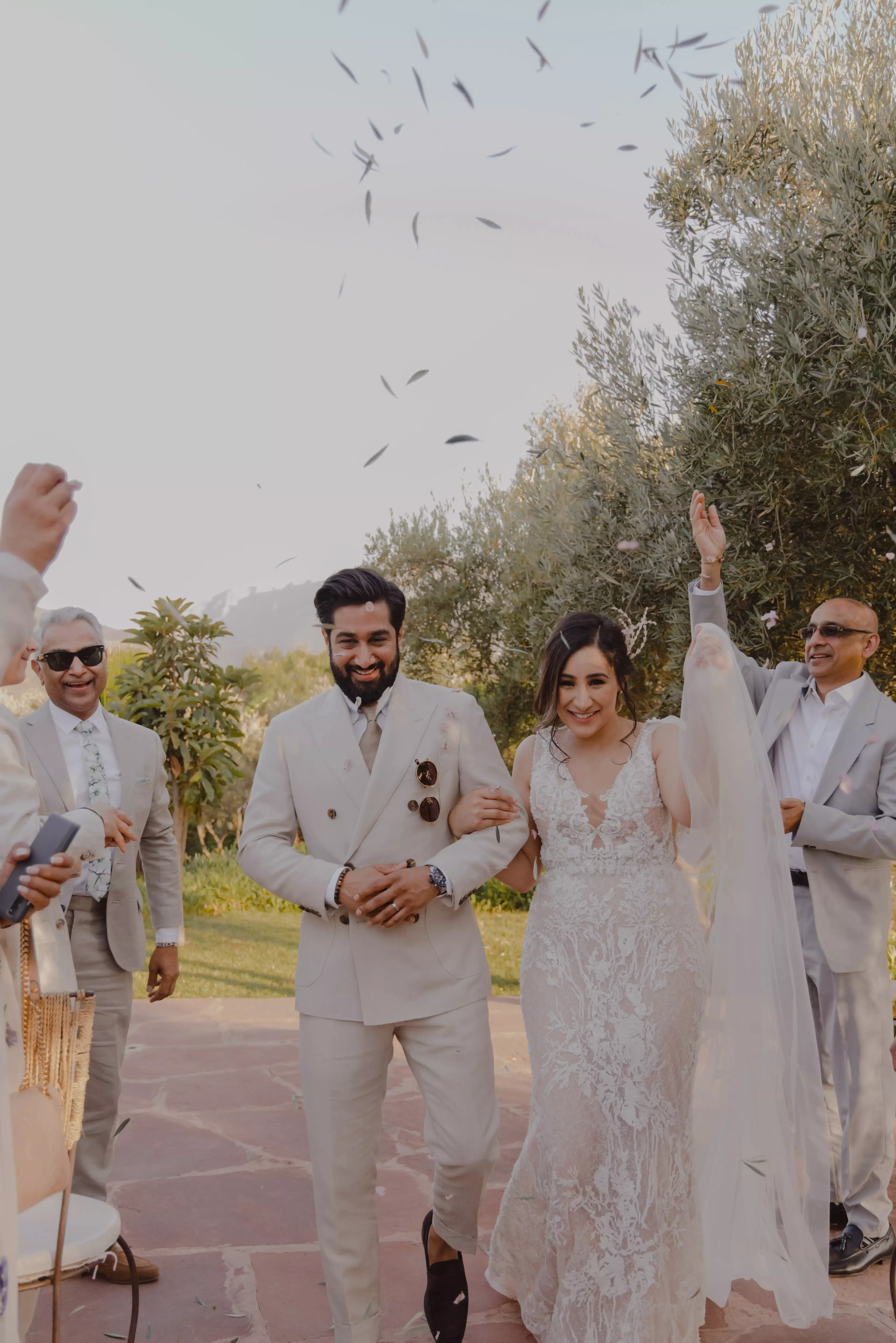 Couple with confetti