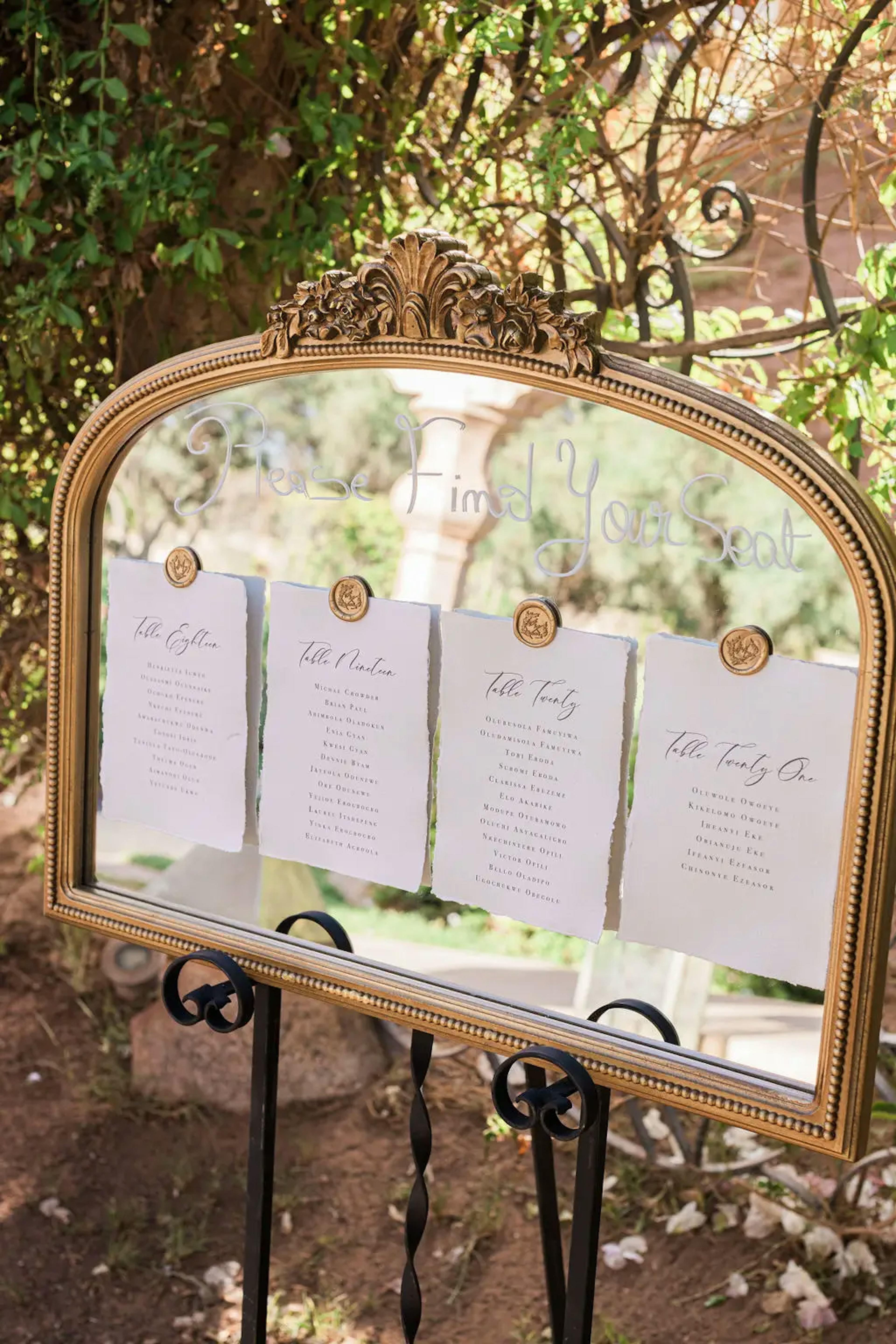 Luxury wedding signage for Marrakech wedding 