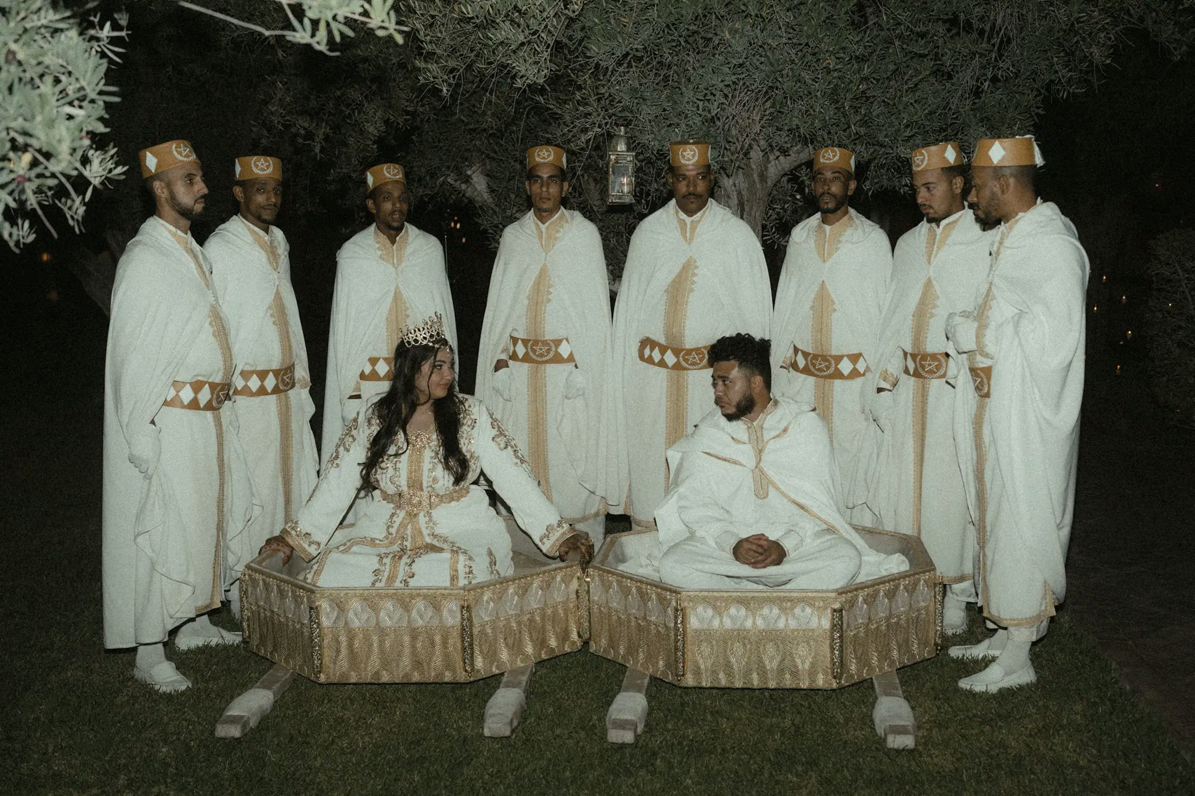 Arrival of brides in traditional attire 