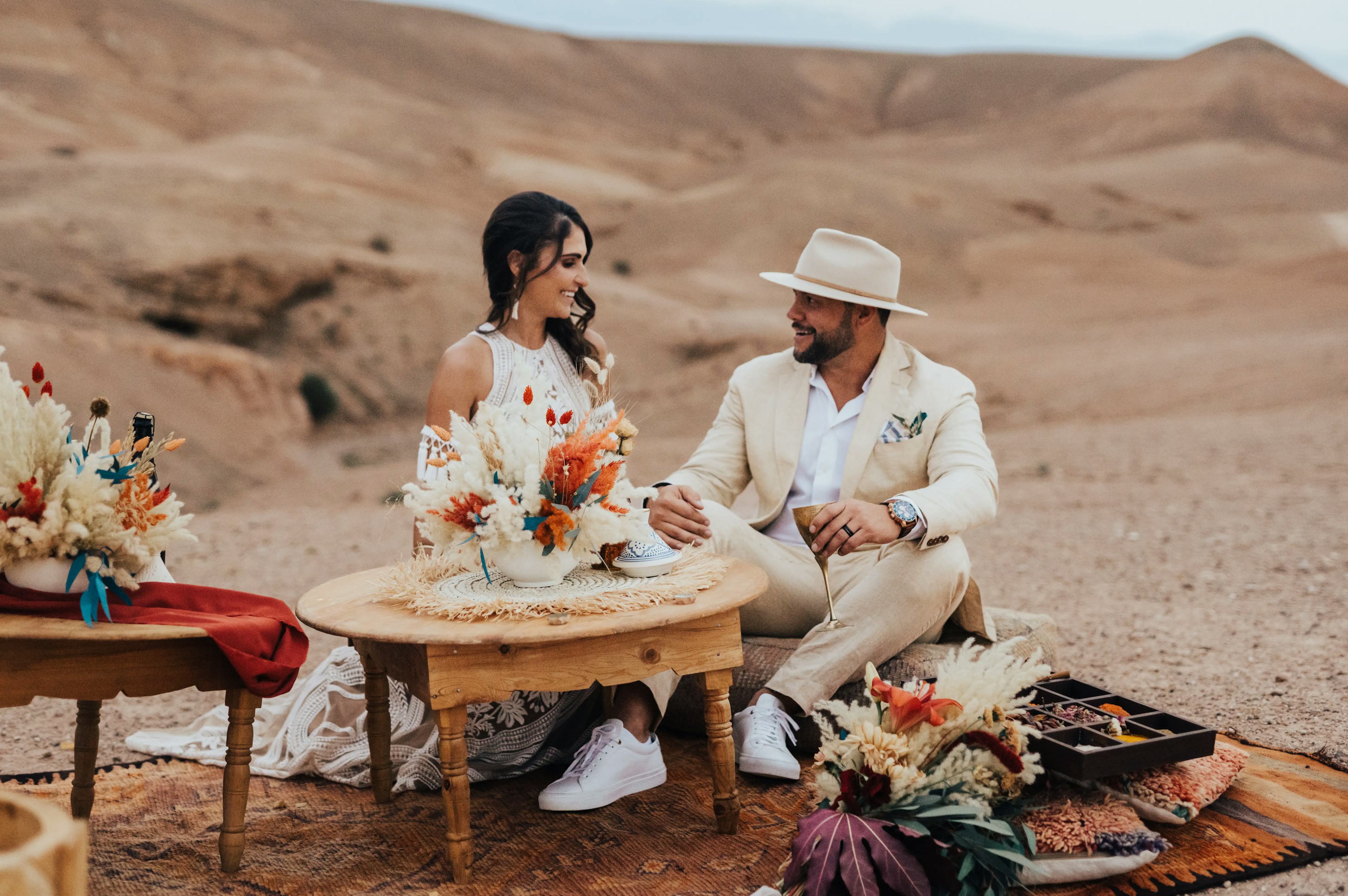 Wedding breakfast in Agafay Desert