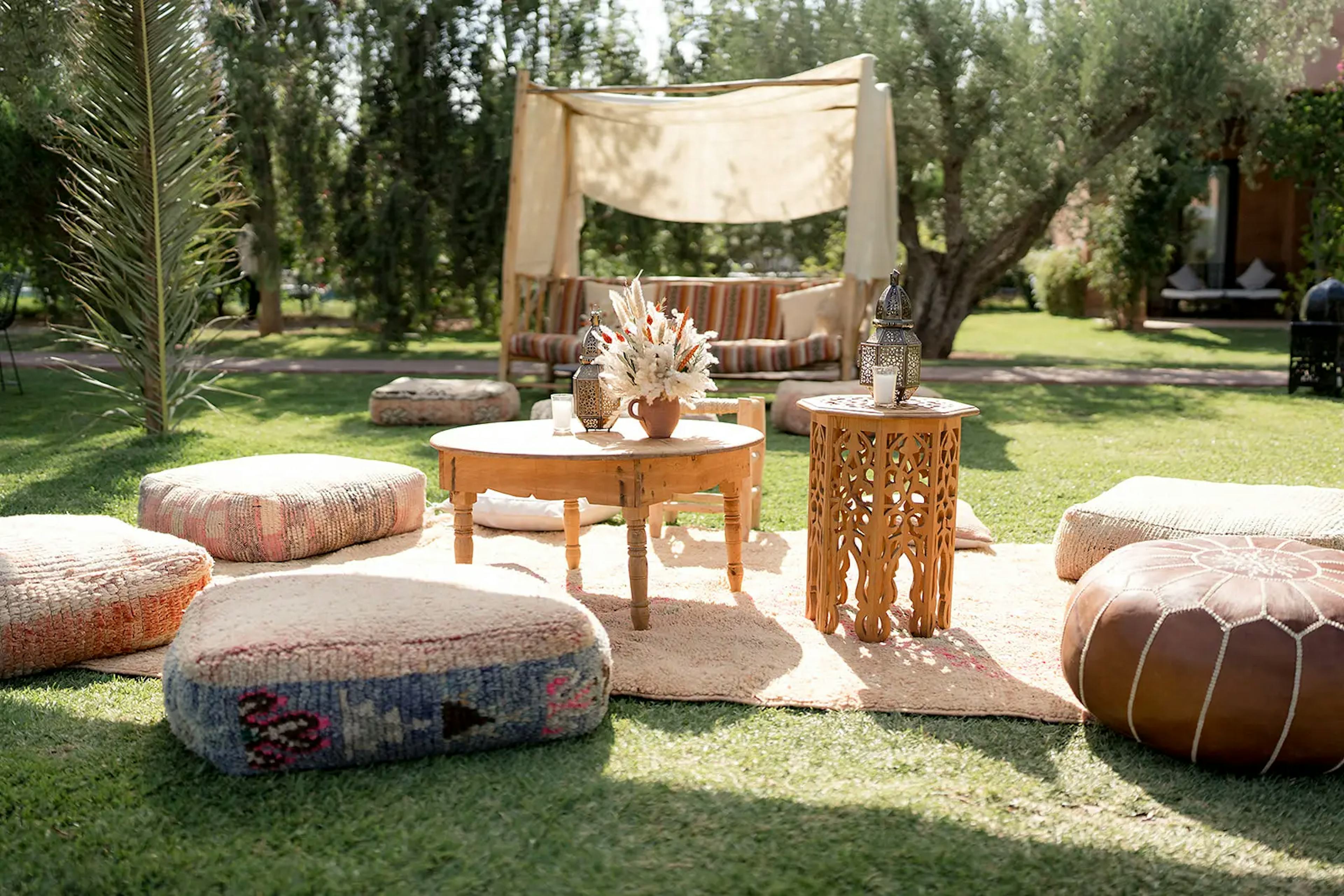 Outdoor Marrakech wedding decor