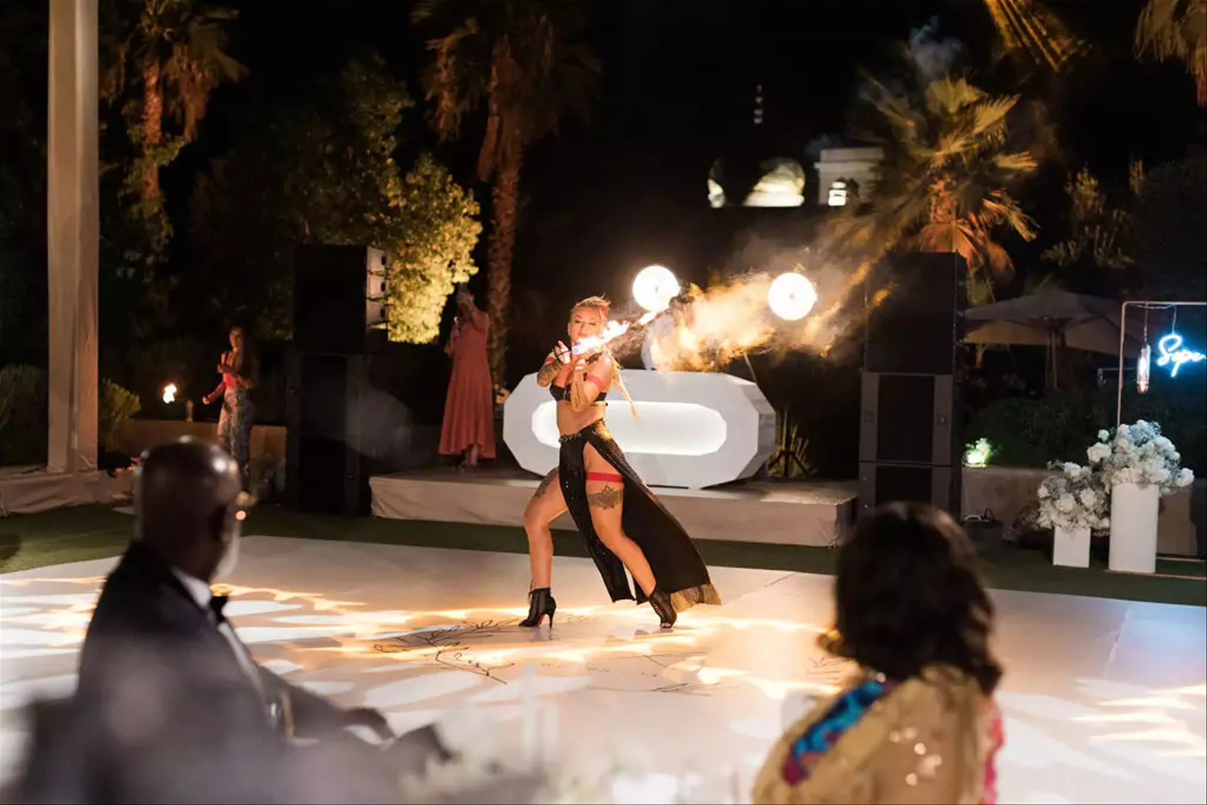 Fire entertainers Marrakech wedding