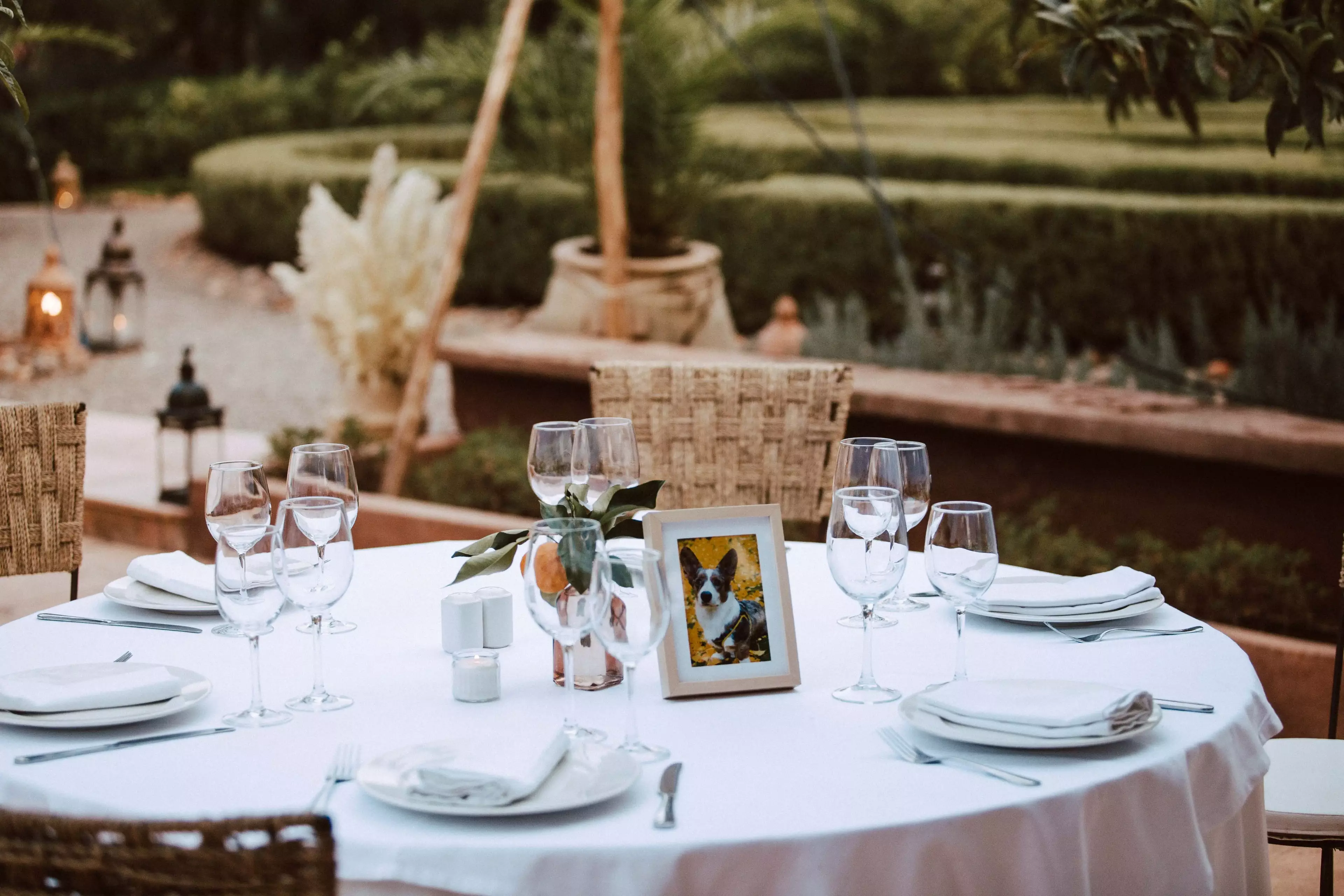 Personalised table decor at Marrakech wedding